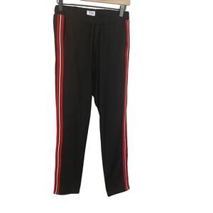 Bevy Flog Black Casual Red White Tuxedo Stripe Pants Tapered Business Casual 26